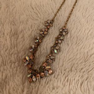 J. Crew Light Pink/Bronze/Gold Statement Necklace